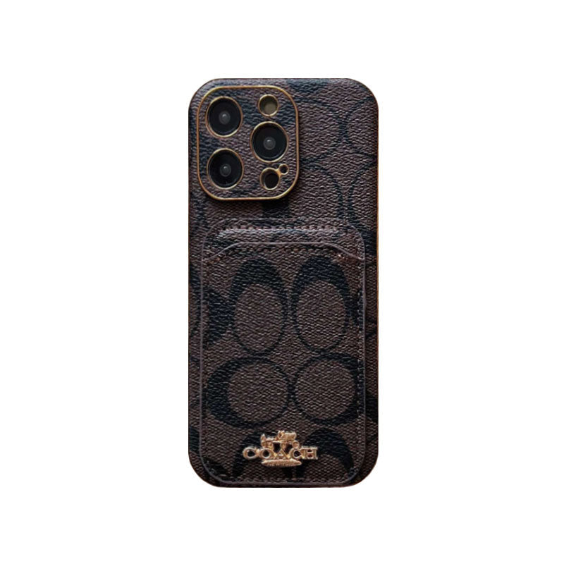 Classic iPhone Case With Card Holder Brown -KB241651