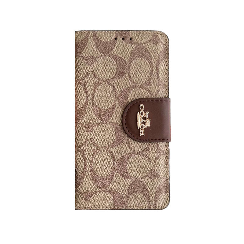 Classic iPhone Case Leather Flip Case with Card Holder Black-PTK241622