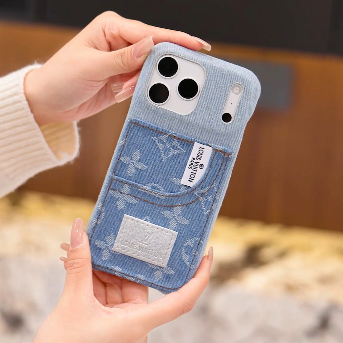 Denim Monogram Phone Case