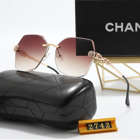 2026 6 Colors Fashion Frameless Rhinestone Flower Polarized Sunglasses
