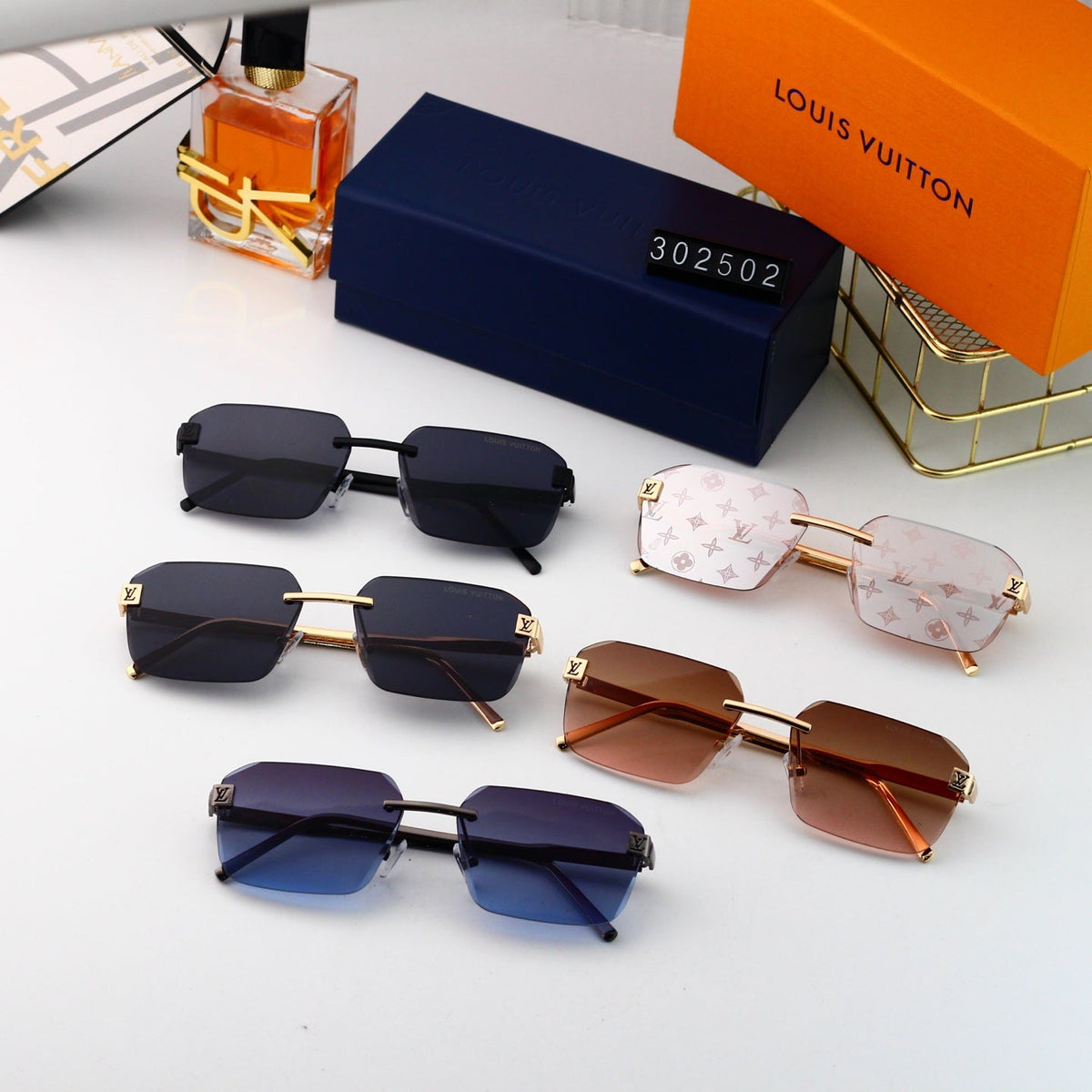 2026 5-color thin lens metal new sunglasses 302502