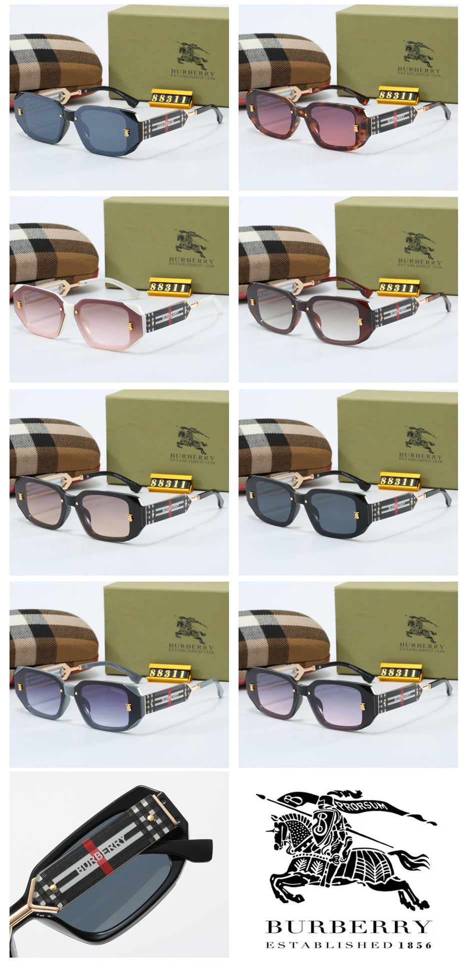 2026 8 colors of fashionable unisex sunglasses with UV protection 88311