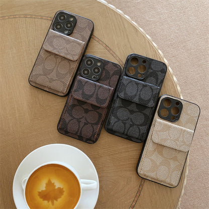 Classic iPhone Case With Wallet Coffee-HP240513