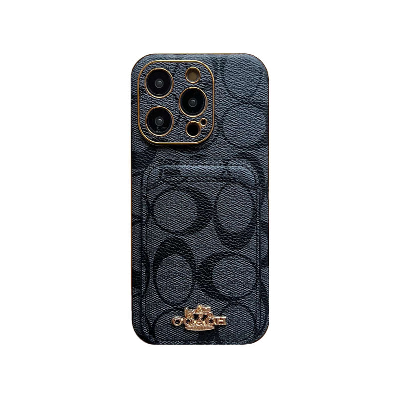 Classic iPhone Case With Card Holder Brown -KB241651