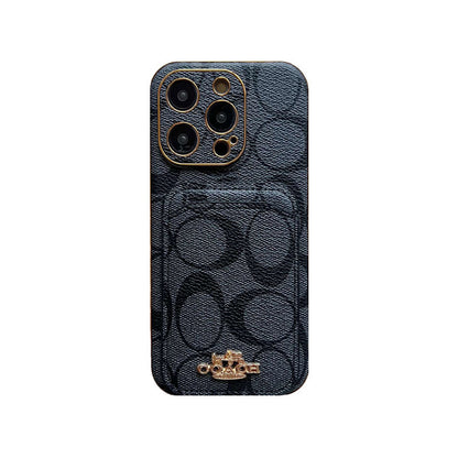 Classic iPhone Case With Card Holder Brown -KB241651