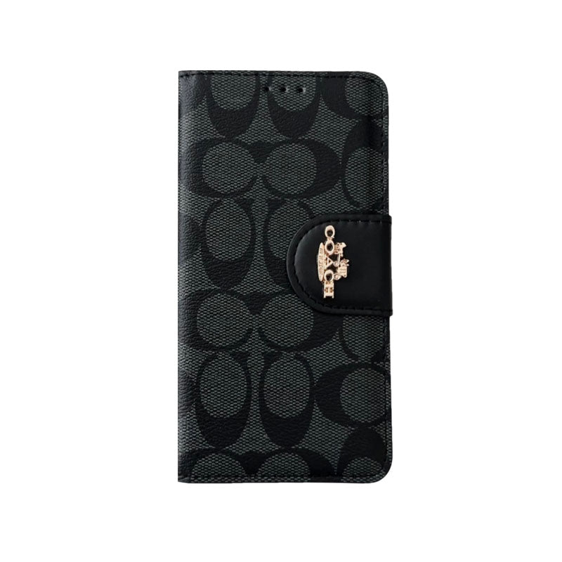 Classic iPhone Case Leather Flip Case with Card Holder Brown-PTK241622