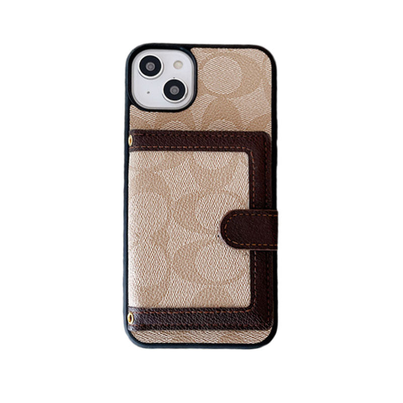 Classic iPhone Case With Wallet And Crossbody Strap Black -XK240402