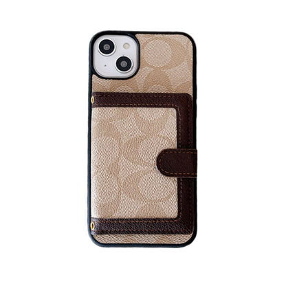 Classic iPhone Case With Wallet And Crossbody Strap Black -XK240402