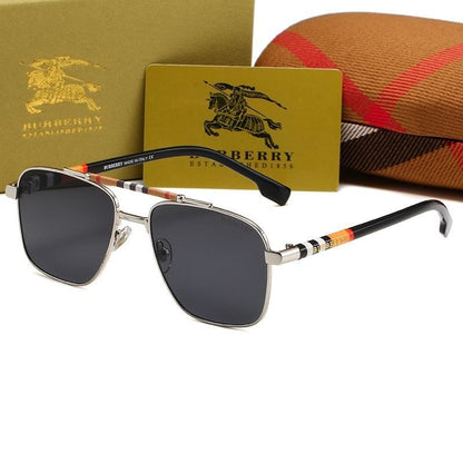 2026 Fashion Plaid Double Bridge Sunglasses