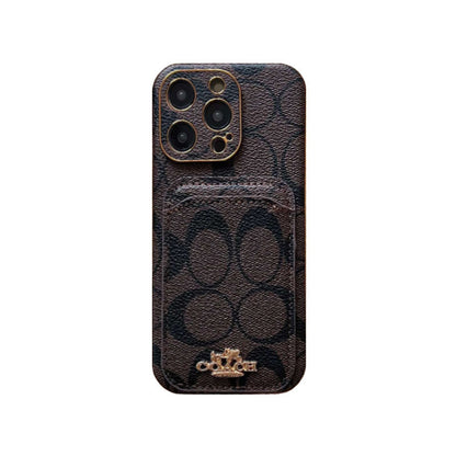 Classic iPhone Case With Card Holder Brown -KB241651