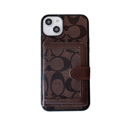 Classic iPhone Case With Wallet And Crossbody Strap Black -XK240402