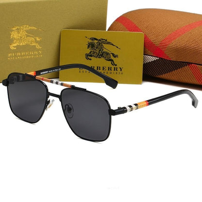 2026 Fashion Plaid Double Bridge Sunglasses