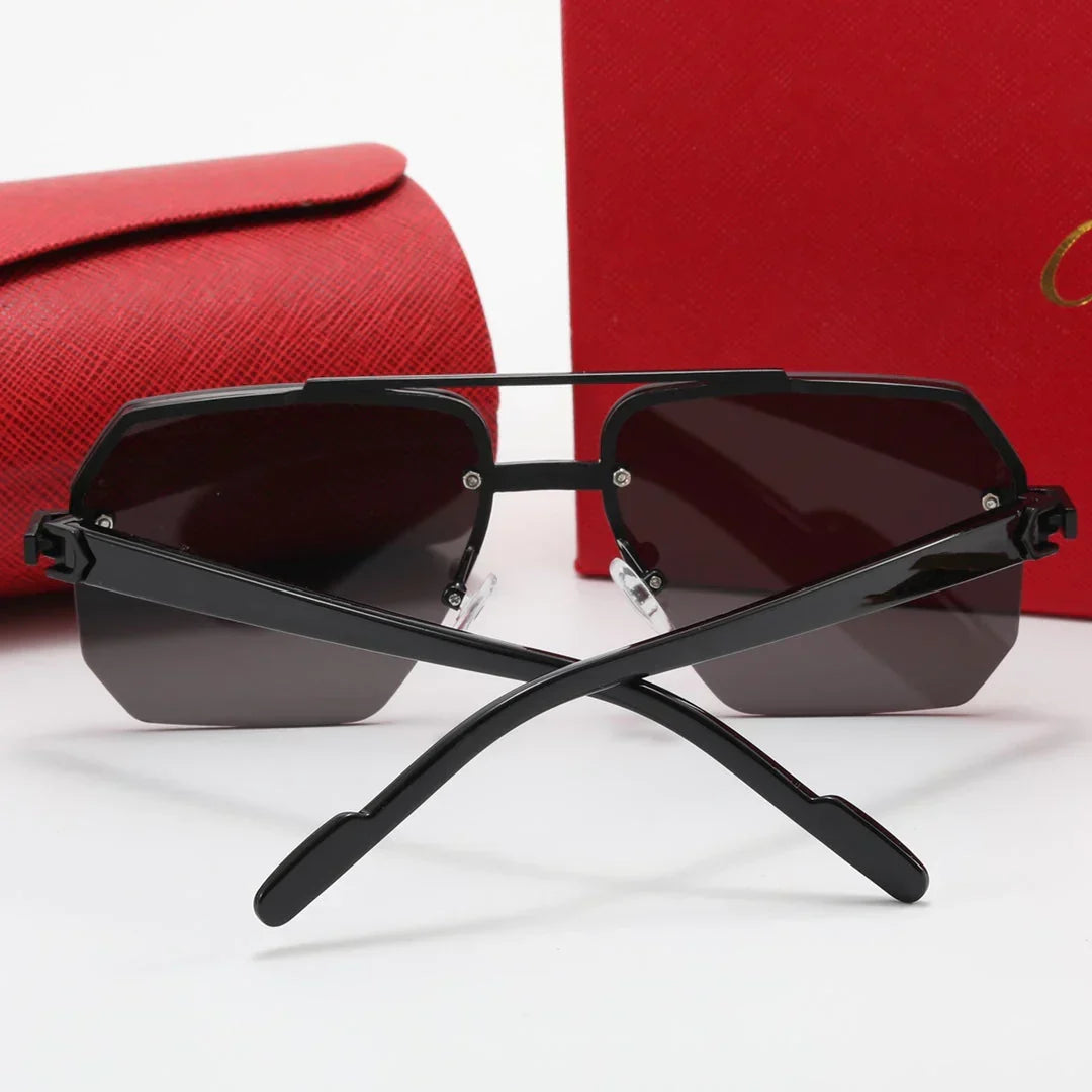 2026 4 color fashion half-rim diamond-shaped lens polarized sunglasses