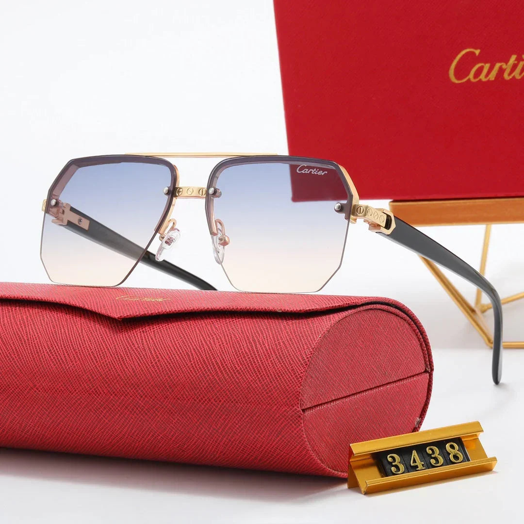 2026 4 color fashion half-rim diamond-shaped lens polarized sunglasses