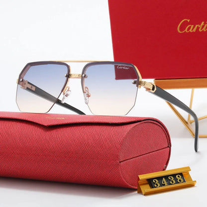 2026 4 color fashion half-rim diamond-shaped lens polarized sunglasses