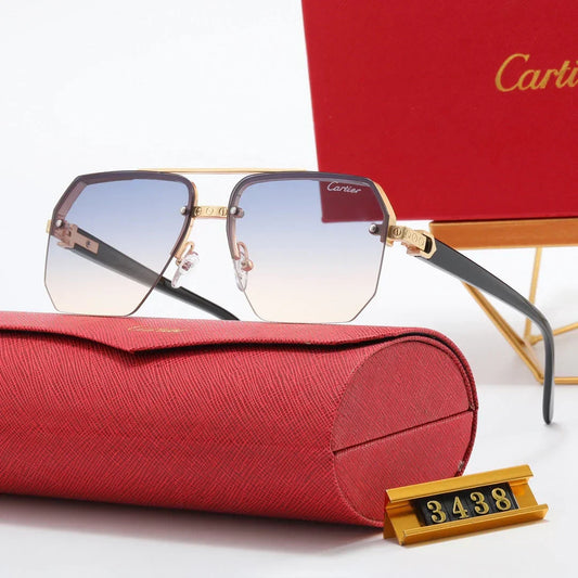 2026 4 color fashion half-rim diamond-shaped lens polarized sunglasses