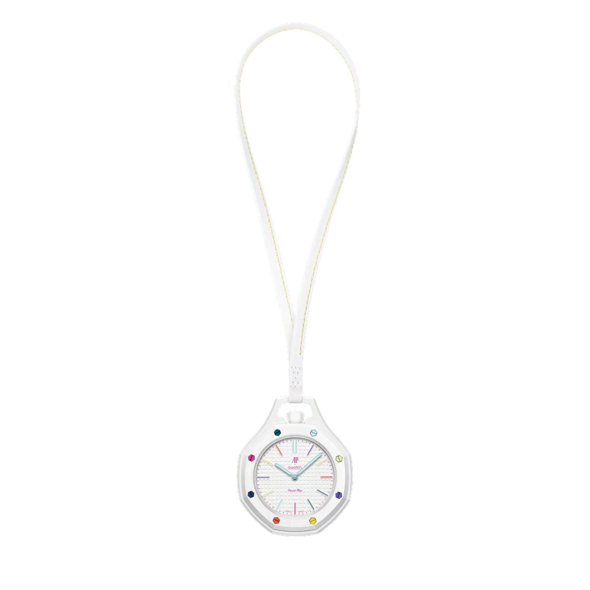 Swiss Pop Art Huit Blanc Ceramic Watch 7193