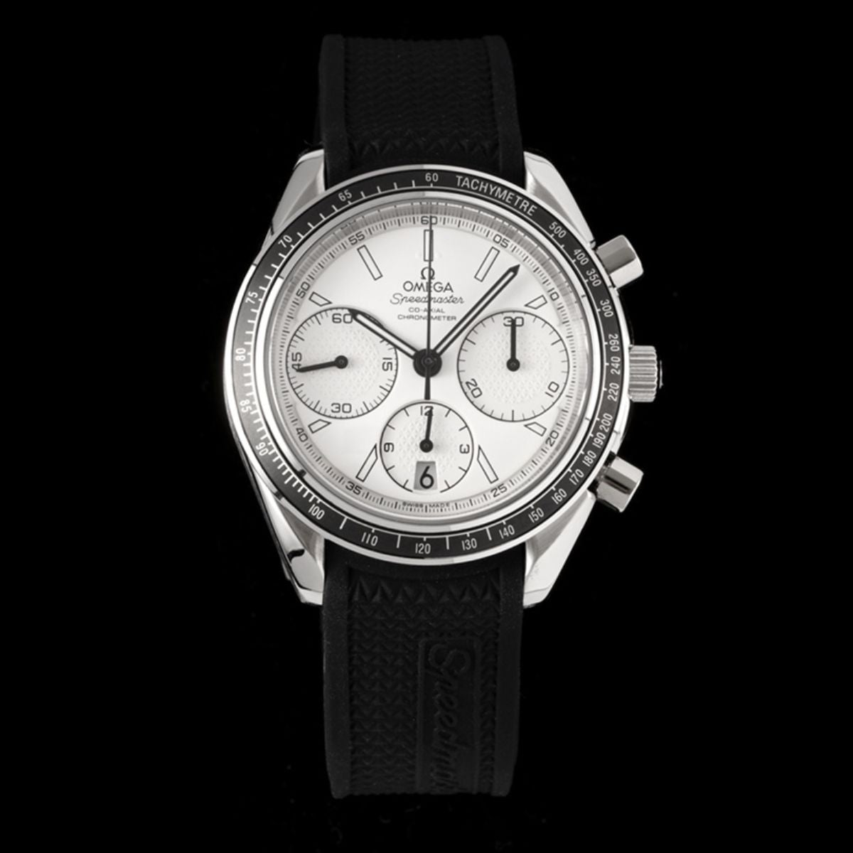 Celestial Racing Chronograph 40mm Steel On Rubber Strap White Dial 1729