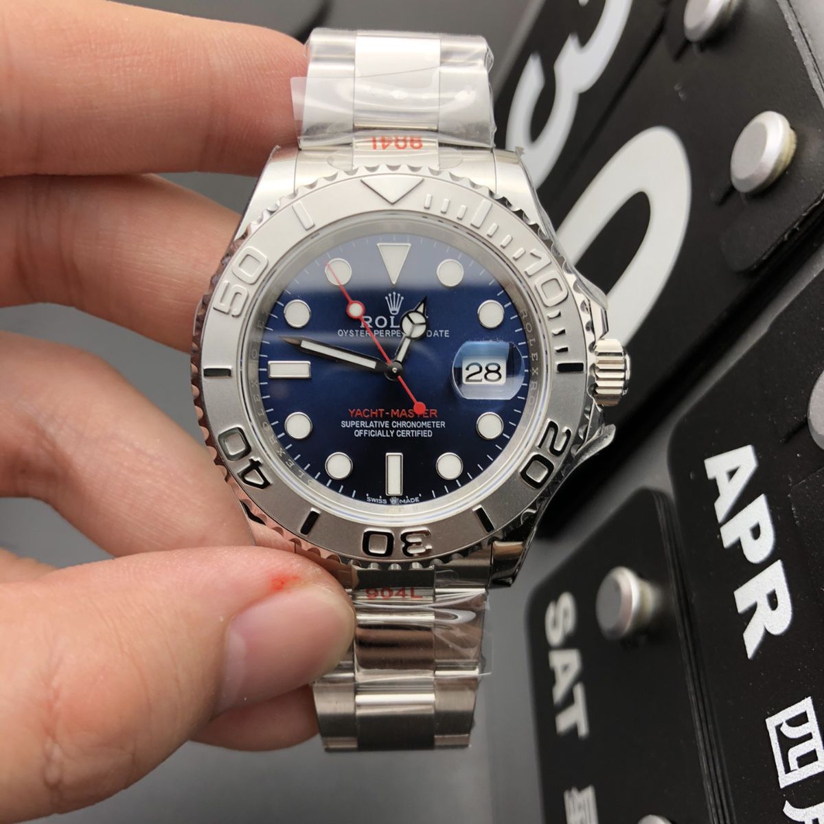 [Super Clone] Regency Marine Master 40 mm Timeless Silver Bezel Bright blue Dial 126622 3810