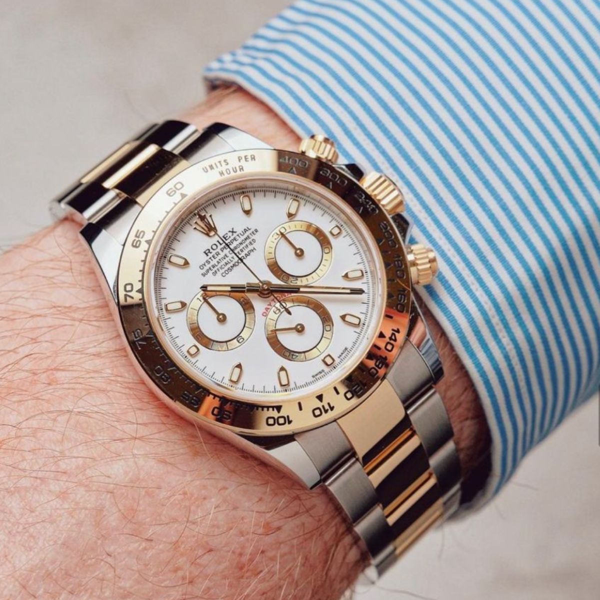 [Super Clone] Regency Racing Chronograph 40 mm Timeless Yellow Bezel White golden counter rings Dial 126503 5604