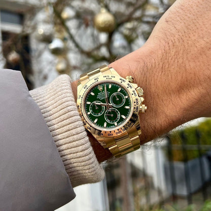 [Super Clone] Regency Racing Chronograph 40 mm Timeless Yellow Bezel Bright green Dial 2135