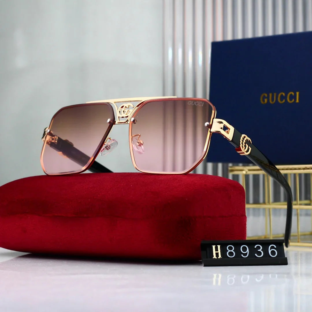 2026 Fashion Metal Logo Polygon Sunglasses 8936