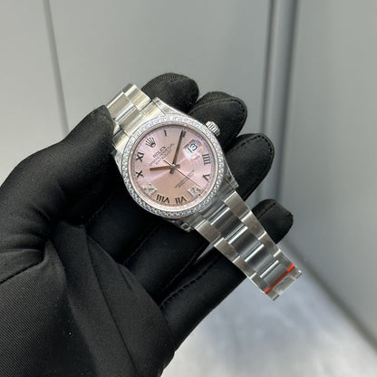 [Super Clone] Regency Classic Date 31 mm Timeless Brilliant diamond set Bezel Pink Dial 278274 1450
