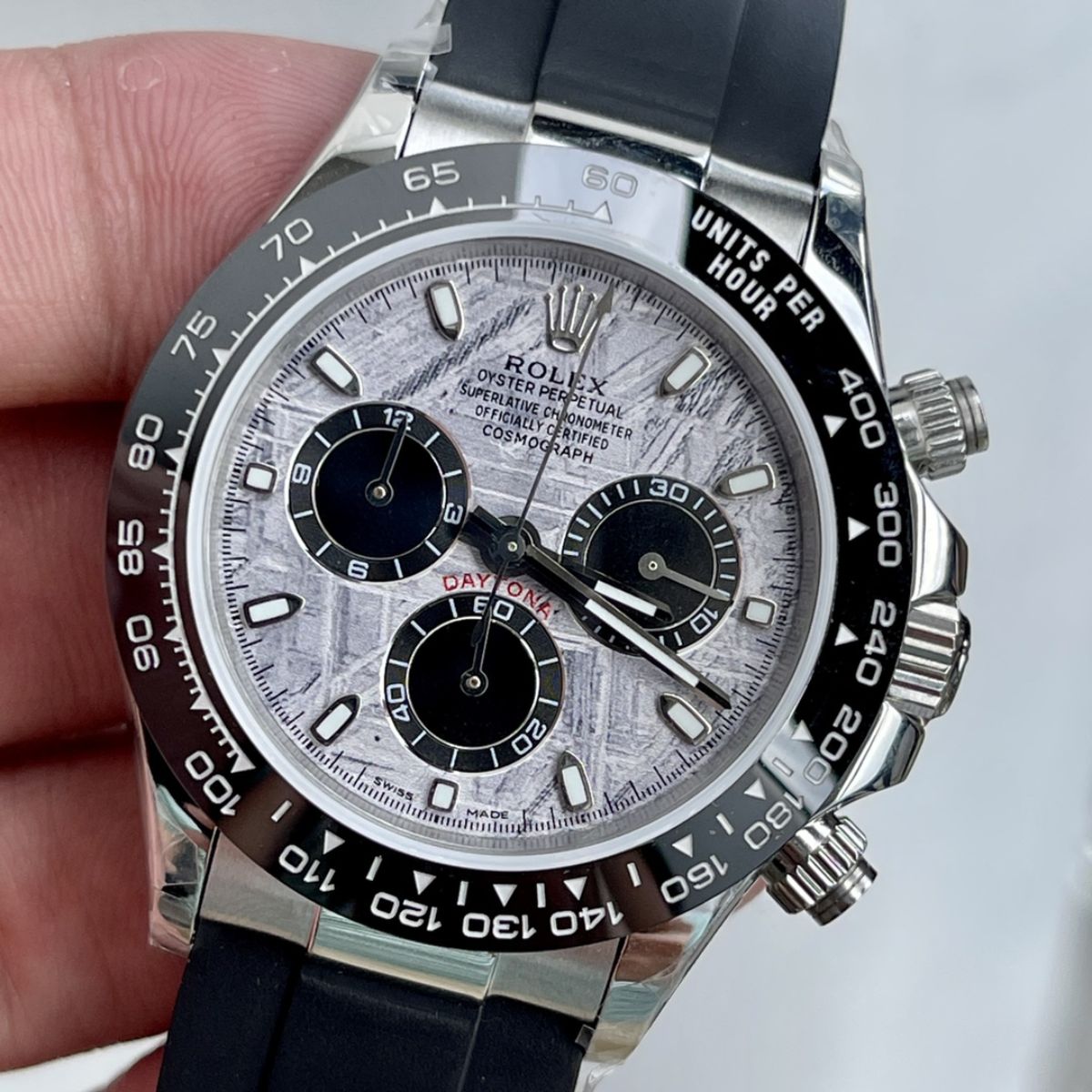 [Super Clone] Regency Racing Chronograph 40 mm Rubber Ceramic Bezel Meteorite and black Dial 126519LN 2180