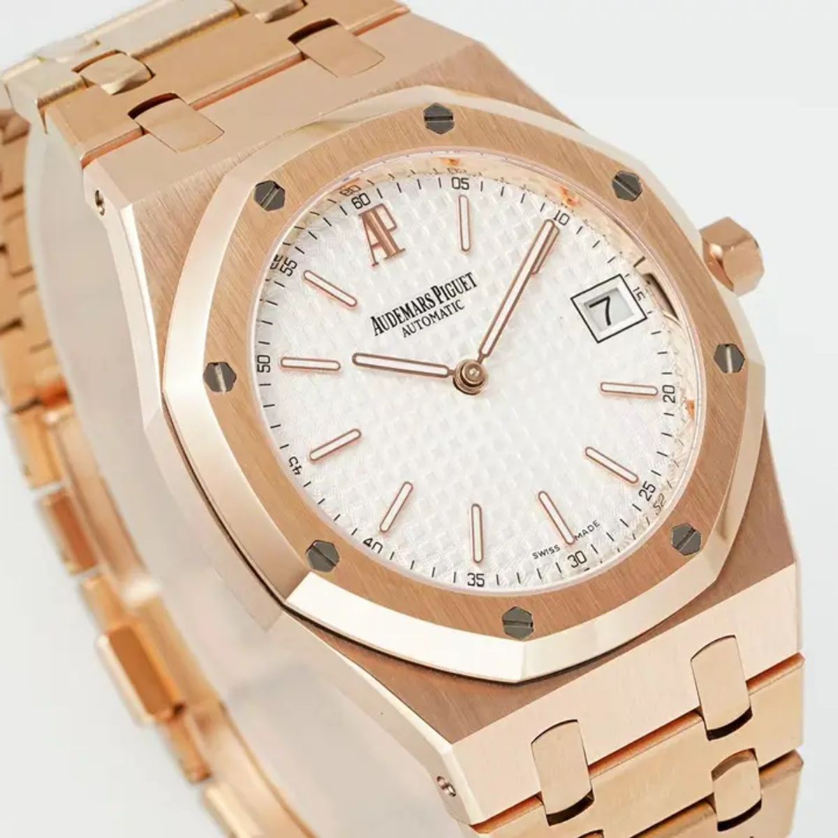 [Super Clone] Prestige Atelier Octagon Sport 39mm White Dial Rose Gold 4443
