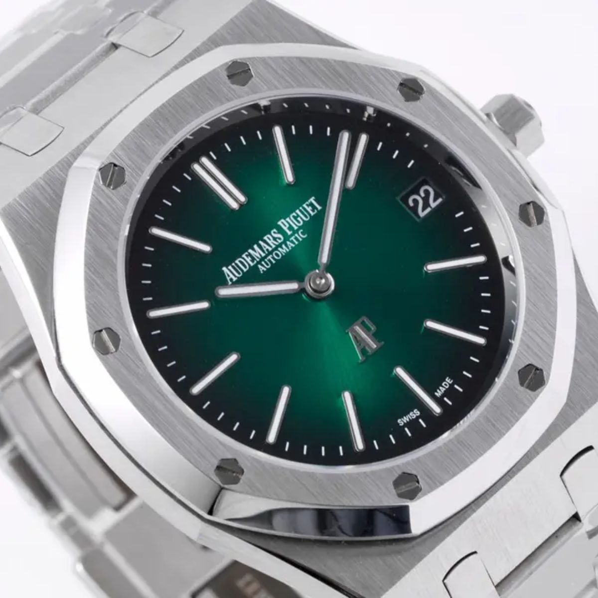 [Super Clone] Prestige Atelier Octagon Sport Jumbo Extra Thin 39mm Green Dial Platinum 7789