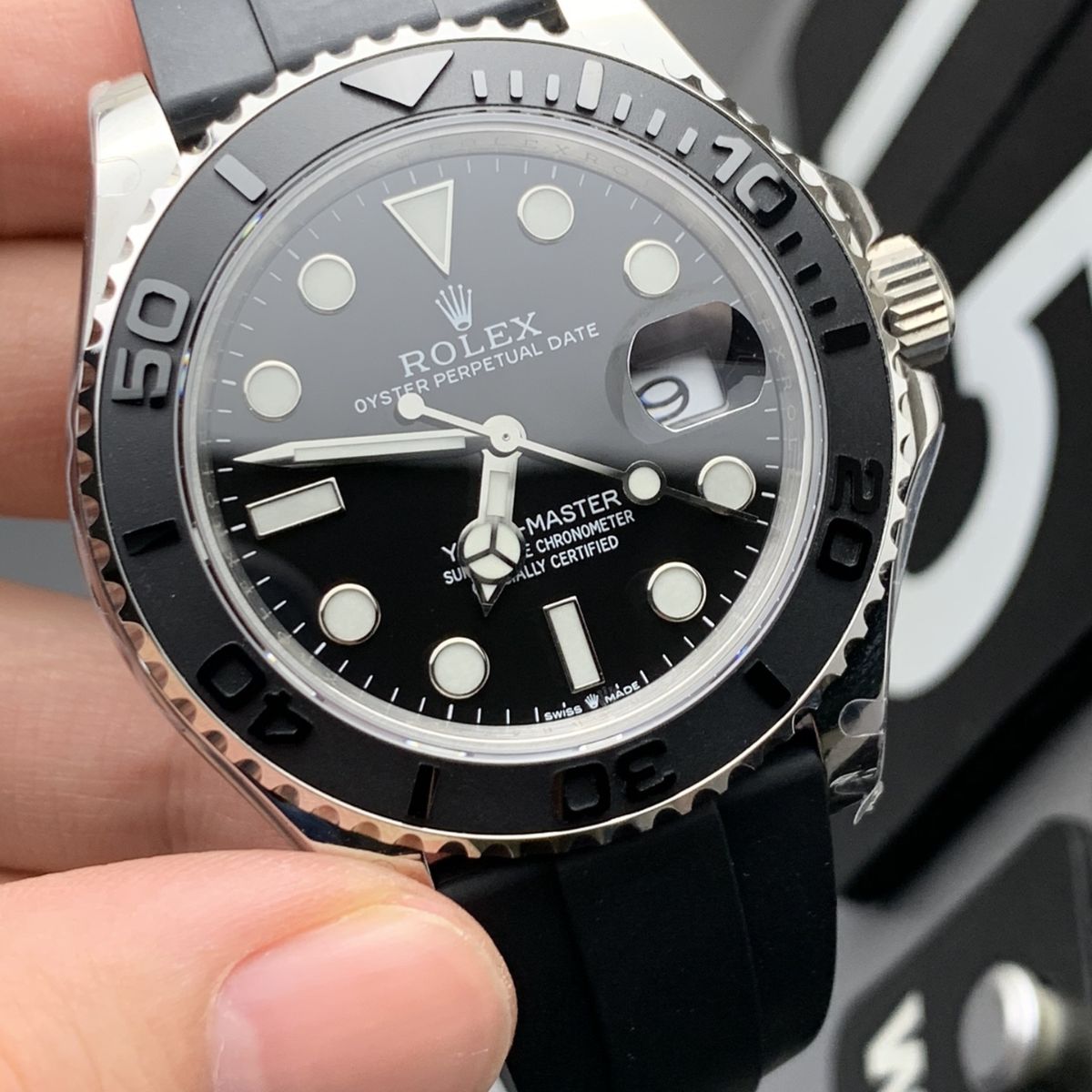 [Super Clone] Regency Marine Master 42 mm Rubber Black ceramic Bezel Bright black Dial 226659 1572