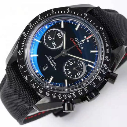 Celestial Chronograph Dark Side Of The Moon 44mm Black Ceramic On Nylon Strap Black Dial 4115
