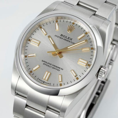[Super Clone] Regency Timeless Perpetual 41 mm Timeless Trapeze Bezel Silver Dial 134300 8649