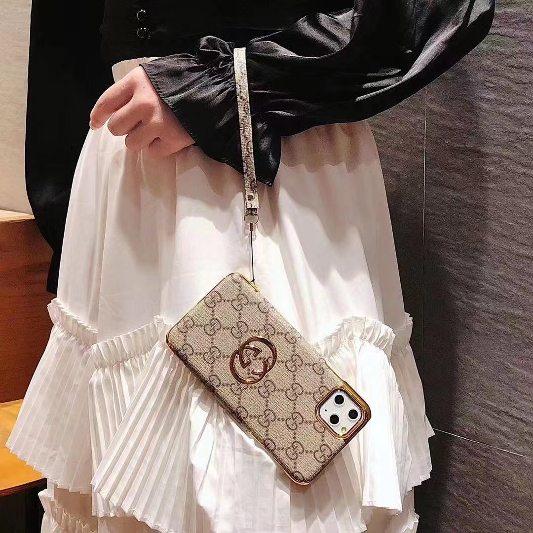 Fashion Electroplated Gold Edge Case
