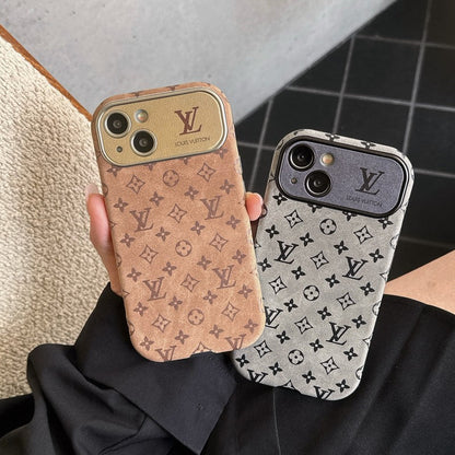 Lou Brown & Black Classic Leather iPhone Case