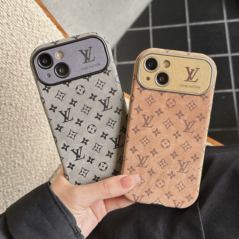 Lou Brown & Black Classic Leather iPhone Case