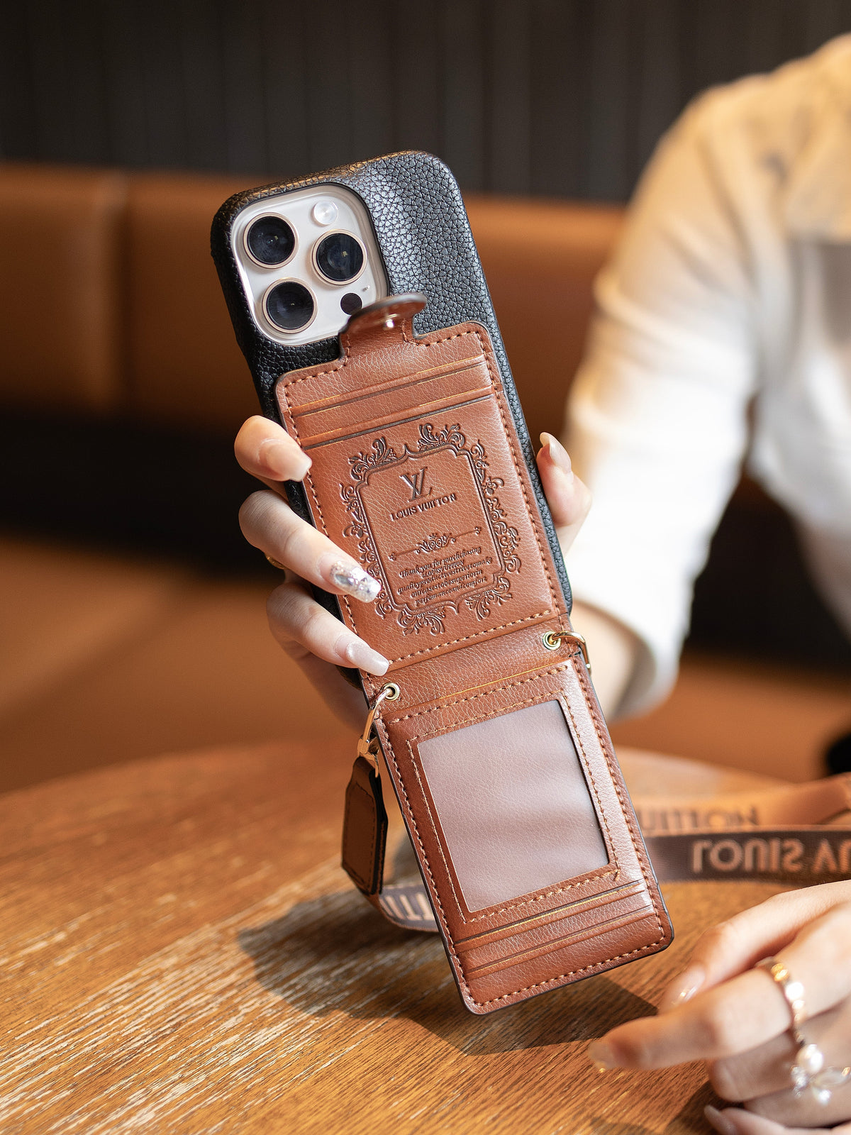 2026new arrivalAdvanced leather iPhone Case With Card Wallet And Strap
