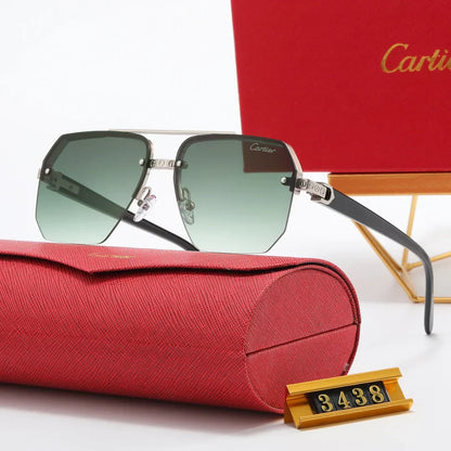 2026 4 color fashion half-rim diamond-shaped lens polarized sunglasses