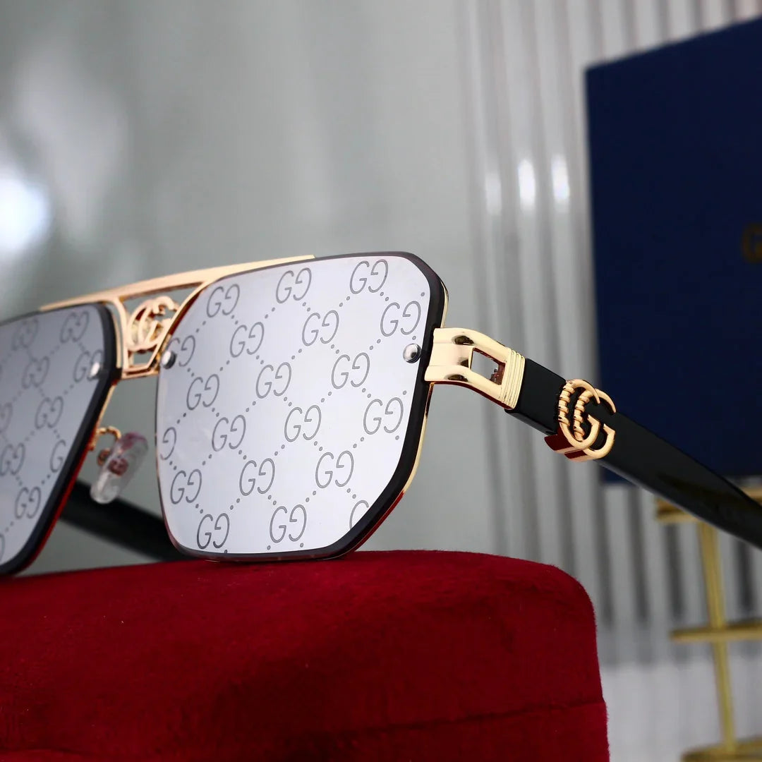 2026 Fashion Metal Logo Polygon Sunglasses 8936
