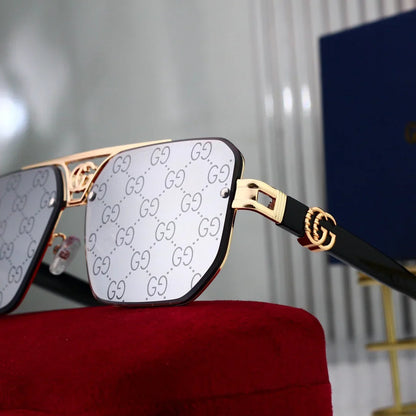 2026 Fashion Metal Logo Polygon Sunglasses 8936