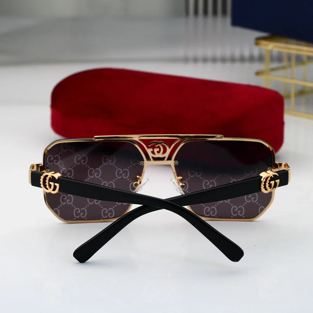 2026 Fashion Metal Logo Polygon Sunglasses 8936