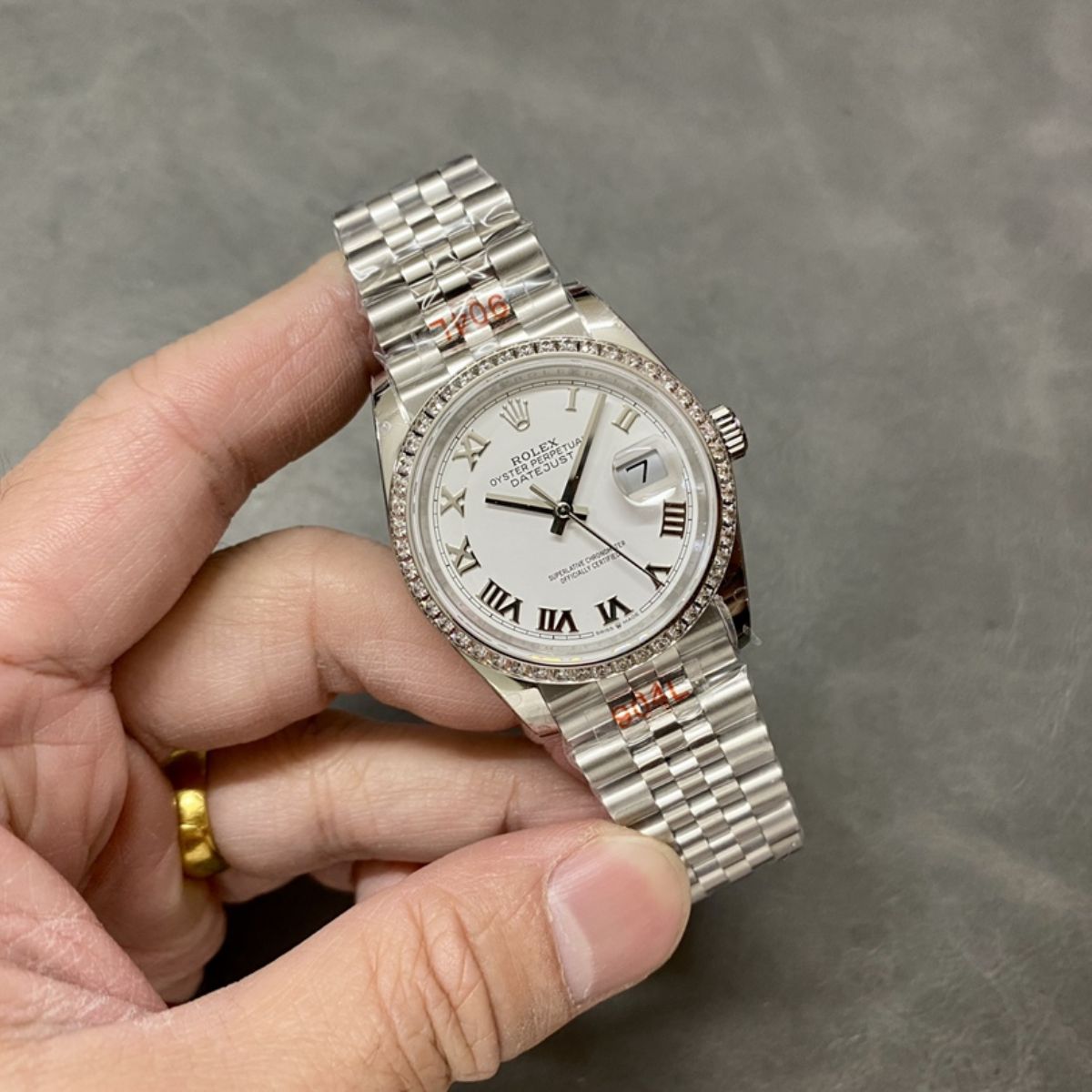 [Super Clone] Regency Classic Date 36 mm Five-Link Brilliant diamond set Bezel White Dial 126284RBR 1397
