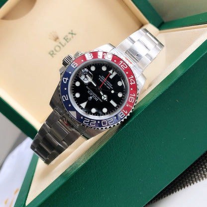 Regency Traveller Traveller 40 mm Timeless Red and blue Bezel Black Dial 126710BLRO 3272
