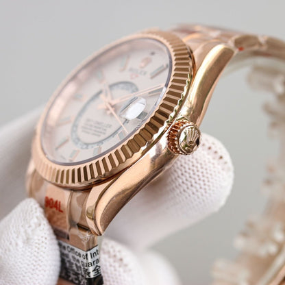 [Super Clone] Regency Dual Time 42 mm Timeless Fluted Bezel Intense white Dial 336935 8078