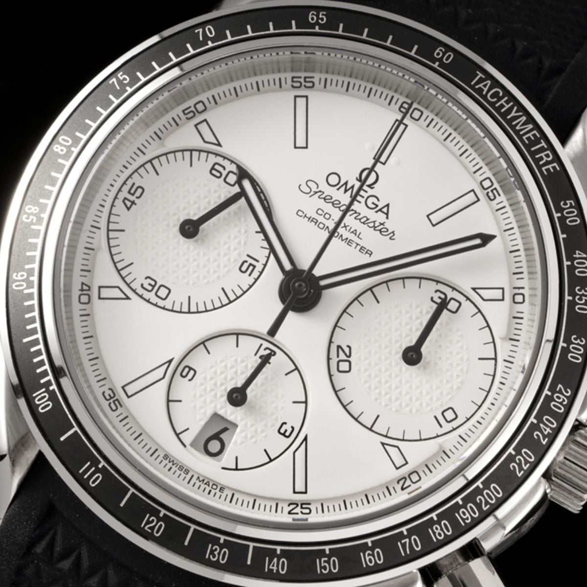 Celestial Racing Chronograph 40mm Steel On Rubber Strap White Dial 1729