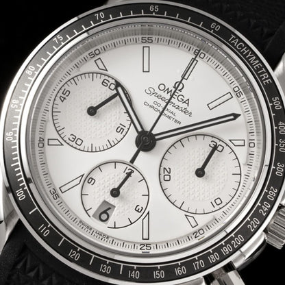 Celestial Racing Chronograph 40mm Steel On Rubber Strap White Dial 1729