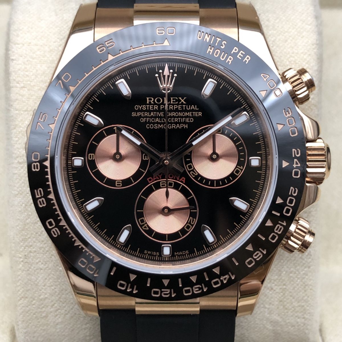 [Super Clone] Regency Racing Chronograph 40 mm Rubber Ceramic Bezel Bright black and Sundust Dial 126515LN 3594