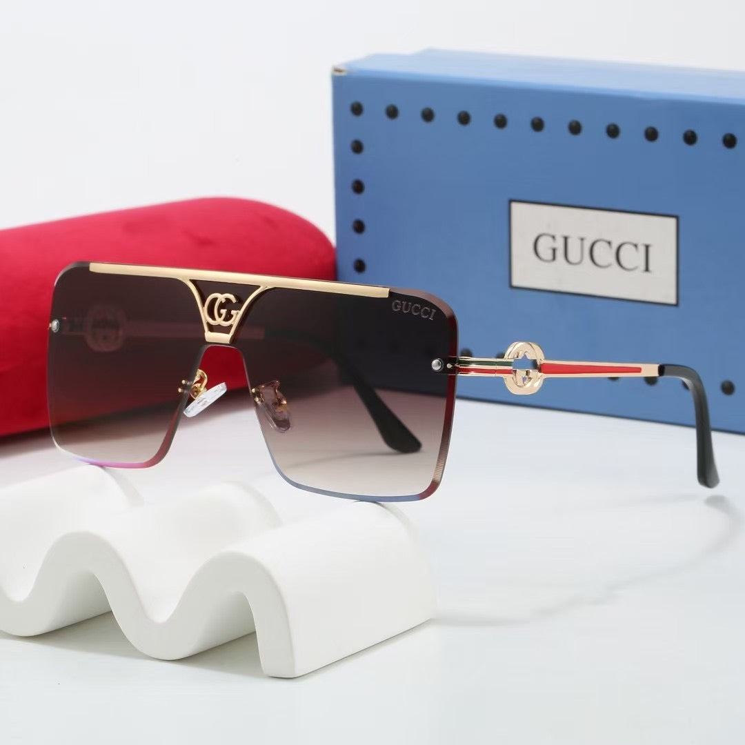 2026 7 colors square half-frame metal sunglasses