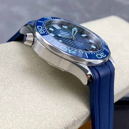 Celestial Seafarer Diver 300M 42mm Steel On Rubber Strap Blue Dial 4329