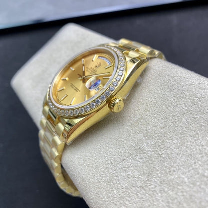 [Super Clone] Regency Weekday 40 mm Weekday Brilliant diamond set Bezel Champagne colour Dial 228348RBR 1439